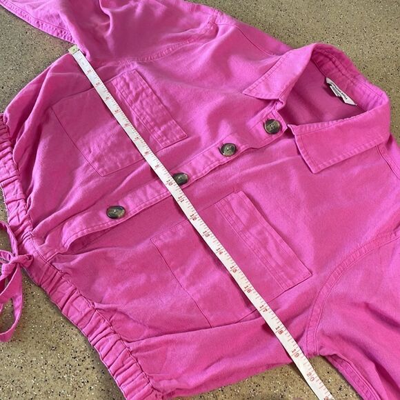 Barbiecore Bubblegum Pink Linen Blend Pullover Shirt / Shacket - Picture 12 of 16